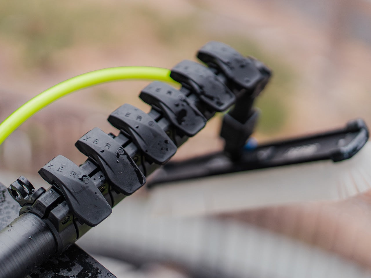 Close-up of XERO pole clamps