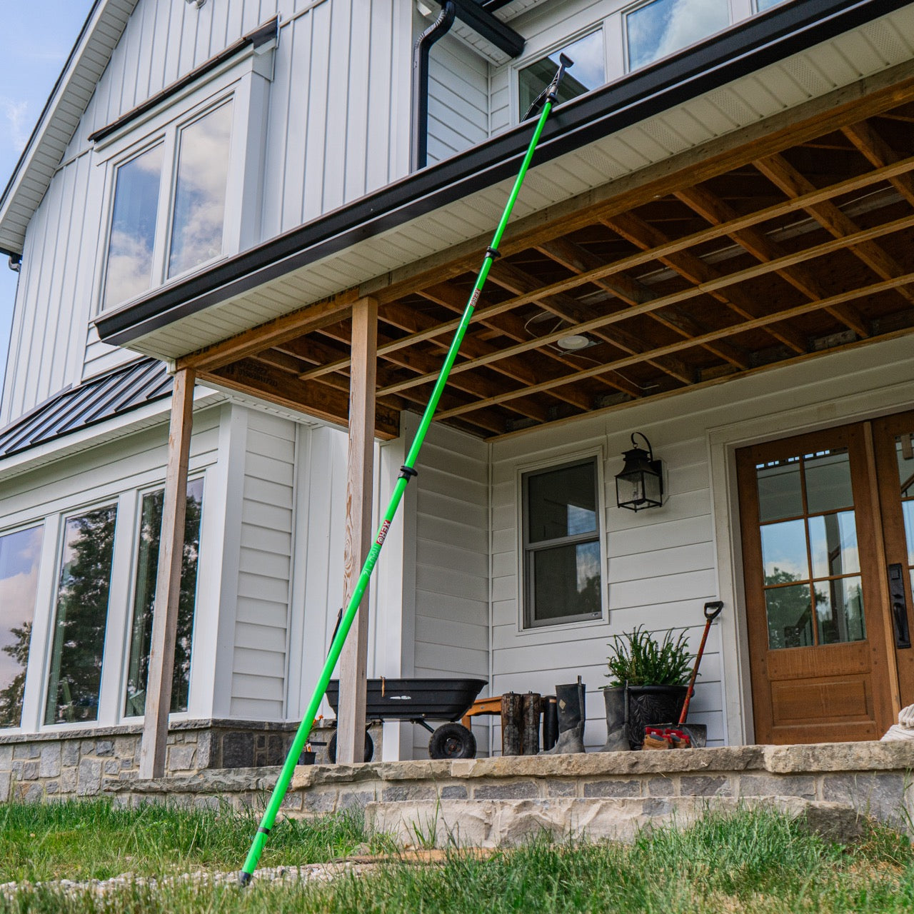 XERO Gutter Gizmo on XERO Trad Pole for Cleaning Gutters