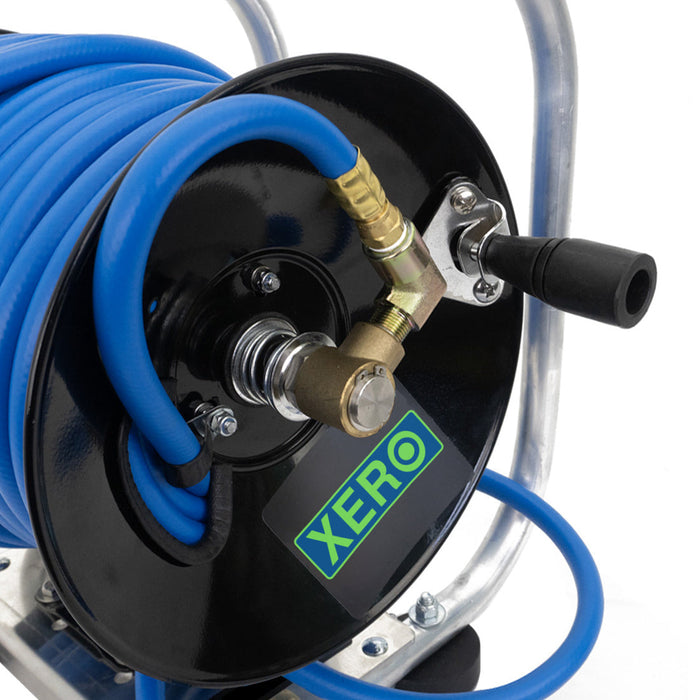 XERO Portable Hose Reel Assembly Close Up View